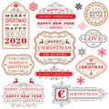 Christmas vector typography ornate labels and badges