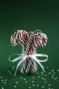 Christmas vertical background with candy canes Royalty Free Stock Photo