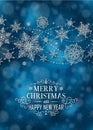 Christmas Vertical Poster - Illustration. Christmas Dark Blue - Short Text Portrait. Royalty Free Stock Photo