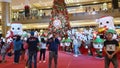 Christmas Village Draws People Inside Mall in Cebu City, Philippines