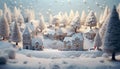 Christmas in the Village with snowfall claymation style.