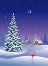 Christmas village vertical Royalty Free Stock Photo