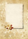 Christmas vintage background with old card Royalty Free Stock Photo