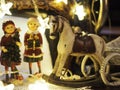 Christmas Vintage Decorations - Singer Trio with Horse Figurines Royalty Free Stock Photo