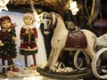 Christmas Vintage Decorations - Singer Trio with Horse Figurines Royalty Free Stock Photo