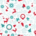 Christmas vintage, seamless pattern floral texture elegants, ornaments, background seasonal holidays vector illustration Royalty Free Stock Photo