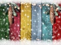 Christmas vintage wooden background with snow fir tree Royalty Free Stock Photo