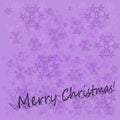 Christmas violet background with snowflakes and text