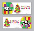 Christmas Voucher, Sale banner template, Horizontal christmas posters, cards, headers