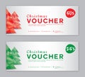 Christmas Voucher, Sale banner template, Horizontal christmas posters, cards, headers