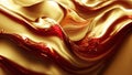 Christmas wallpaper with glossy creamy red gold texture. Xmas background with abstract moving liquid looking like ink or oil paint Royalty Free Stock Photo