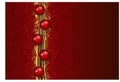 Christmas decoration in red and gold stripes Royalty Free Stock Photo