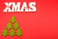 Christmas wallpaper red background with space for text Royalty Free Stock Photo