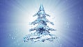 Christmas water splash tree on blue background Royalty Free Stock Photo