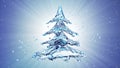 Christmas water splash tree on blue background