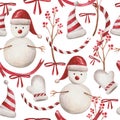 Christmas watercolor pattern