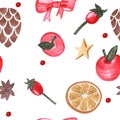 Christmas watercolor seamless pattern