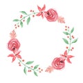 Christmas Watercolor Yule Berries Flowers Winter Floral Wreath Garland