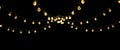 Christmas of wedding lights isolated on black Royalty Free Stock Photo