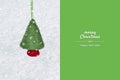 Christmas white background with fir tree. View with copy space. Concept holidays symbol for Merry Christmas, New Year Royalty Free Stock Photo