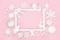 Christmas White Bauble Decorative Bauble Background Border Royalty Free Stock Photo