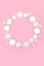 Christmas White Bauble Decorative Wreath