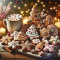 Christmas white biscuits and sweeties