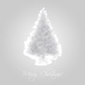 Christmas white Postcard with Christams Tree Polygonal.