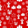 Christmas white snowflake on abstract red bakcground vector illustration eps10. Wrapping paper.