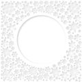 Christmas white snowflakes card (circle space for text)