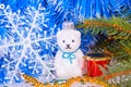 Christmas white teddy bear with decorations Royalty Free Stock Photo