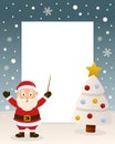 Christmas White Tree Frame & Santa Claus