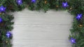 Christmas white wood background with blinking star lights