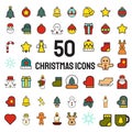 The Christmas icons for holiday concept