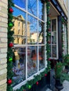 Christmas Window Display and Reflection Royalty Free Stock Photo