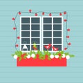 Christmas window. Vector illustration Royalty Free Stock Photo