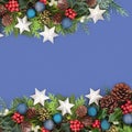 Christmas and Winter Background Border Composition Royalty Free Stock Photo