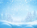 Christmas winter background with snow