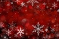 Red Christmas winter background with snowflakes Royalty Free Stock Photo