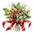 Christmas Winter Berry holly leaves bouquet decorations