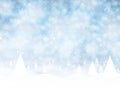 Christmas winter on blue background. White snow with snowflakes Royalty Free Stock Photo