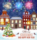 Christmas winter city street Royalty Free Stock Photo