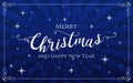 Christmas winter festivity greeting card on blue background