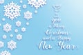 Christmas winter festivity greeting card on blue background