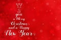 Christmas winter festivity greeting card on red background