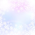 Christmas winter frosty background, snowflakes on pastel colors gradients