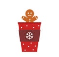 Christmas winter gingerbread coffee or chocolate in a cup to go