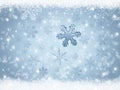 Christmas winter holiday background with snowflakes and frozen snow frame Royalty Free Stock Photo