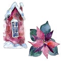 Christmas winter holiday symbol in a watercolor style isolated.