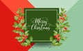 Christmas Winter Holly Berry Banner, Graphic Background, December Invitation, Flyer or Card Royalty Free Stock Photo
